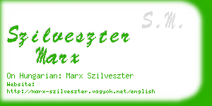 szilveszter marx business card